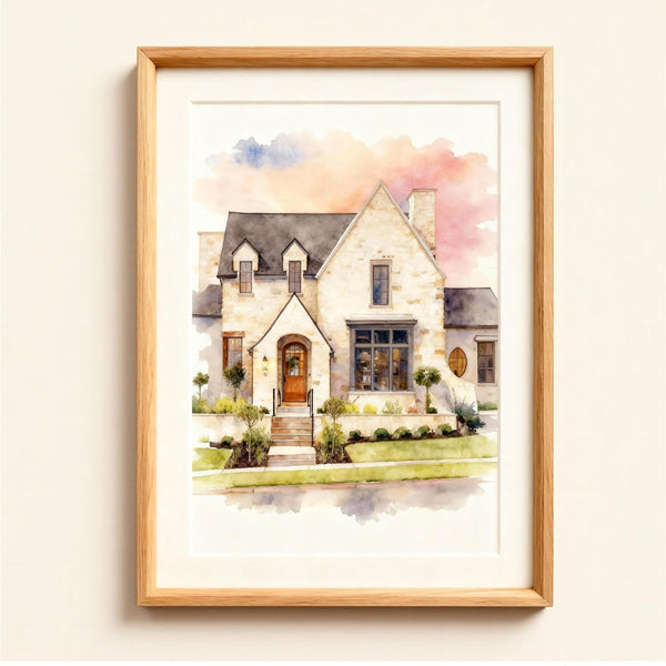Custom Home & Pet Watercolor Portrait | Watercolor Art by PaintMySoul