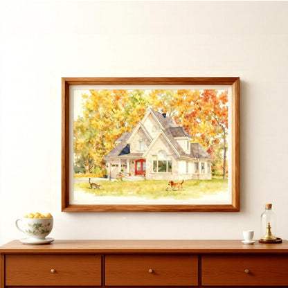 Custom Home & Pet Watercolor Portrait | Watercolor Art by PaintMySoul