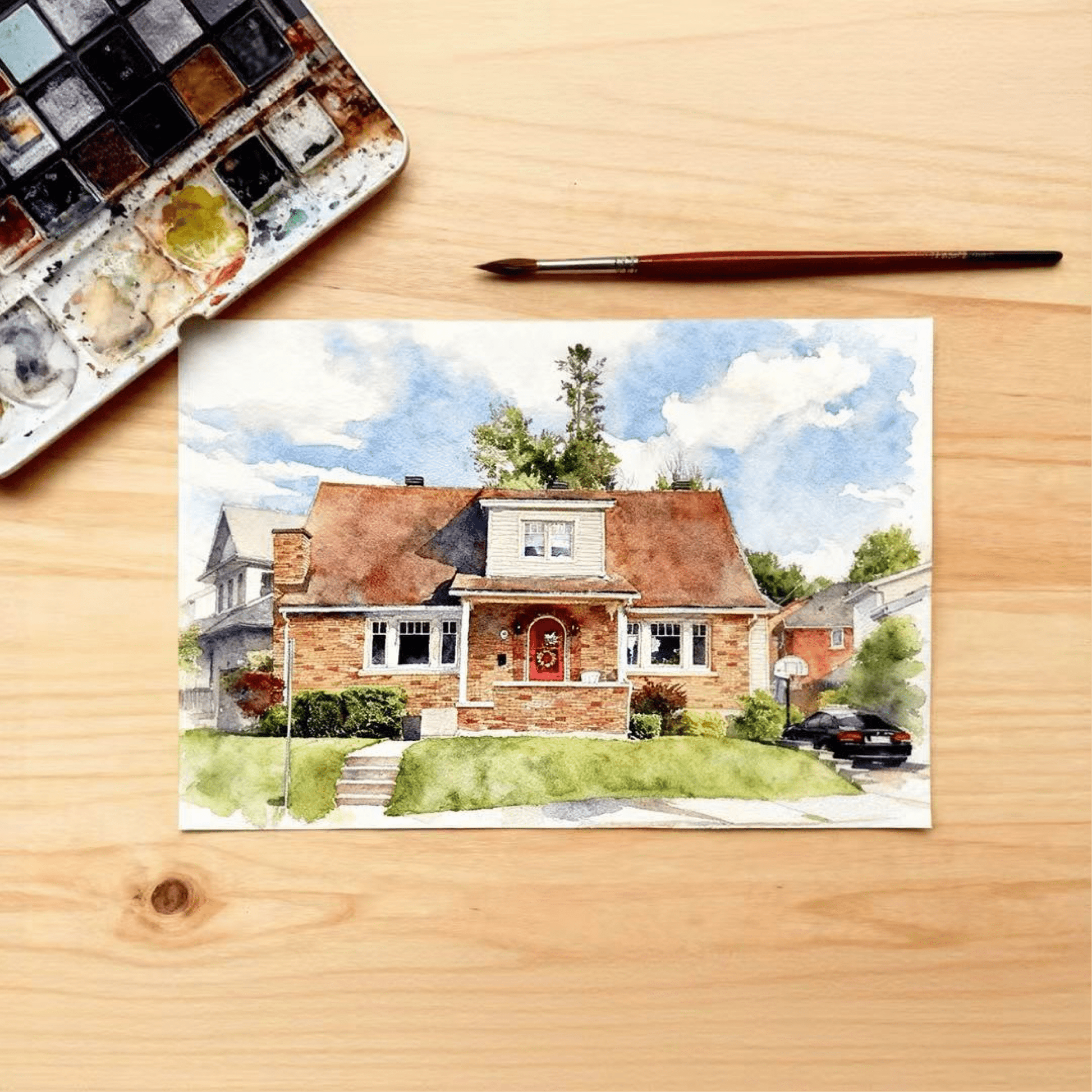 Custom Home & Pet Watercolor Portrait | Watercolor Art by PaintMySoul