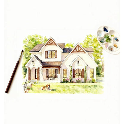 Custom Home & Pet Watercolor Portrait | Watercolor Art by PaintMySoul