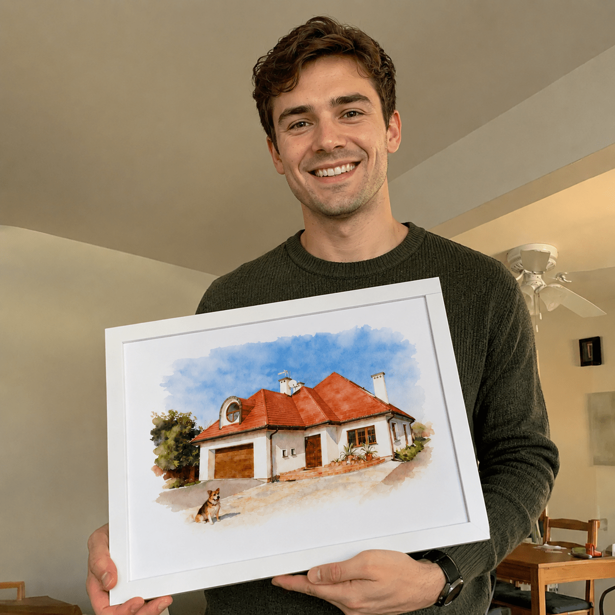 Custom Home & Pet Watercolor Portrait - Watercolor Art by PaintMySoul