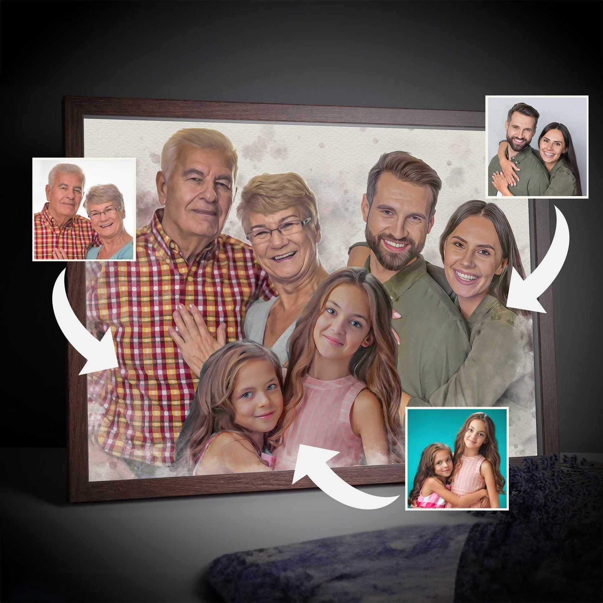 Custom Memorial Watercolor Portrait | Watercolor Art by PaintMySoul