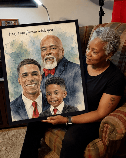 Custom Memorial Watercolor Portrait - Watercolor Art by PaintMySoul