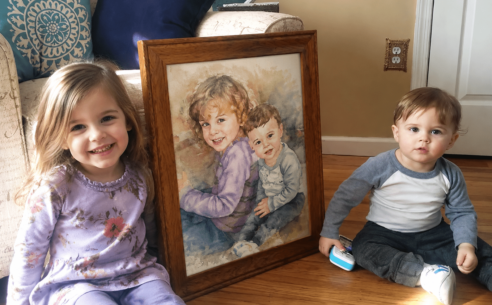Custom Memorial Watercolor Portrait - Watercolor Art by PaintMySoul