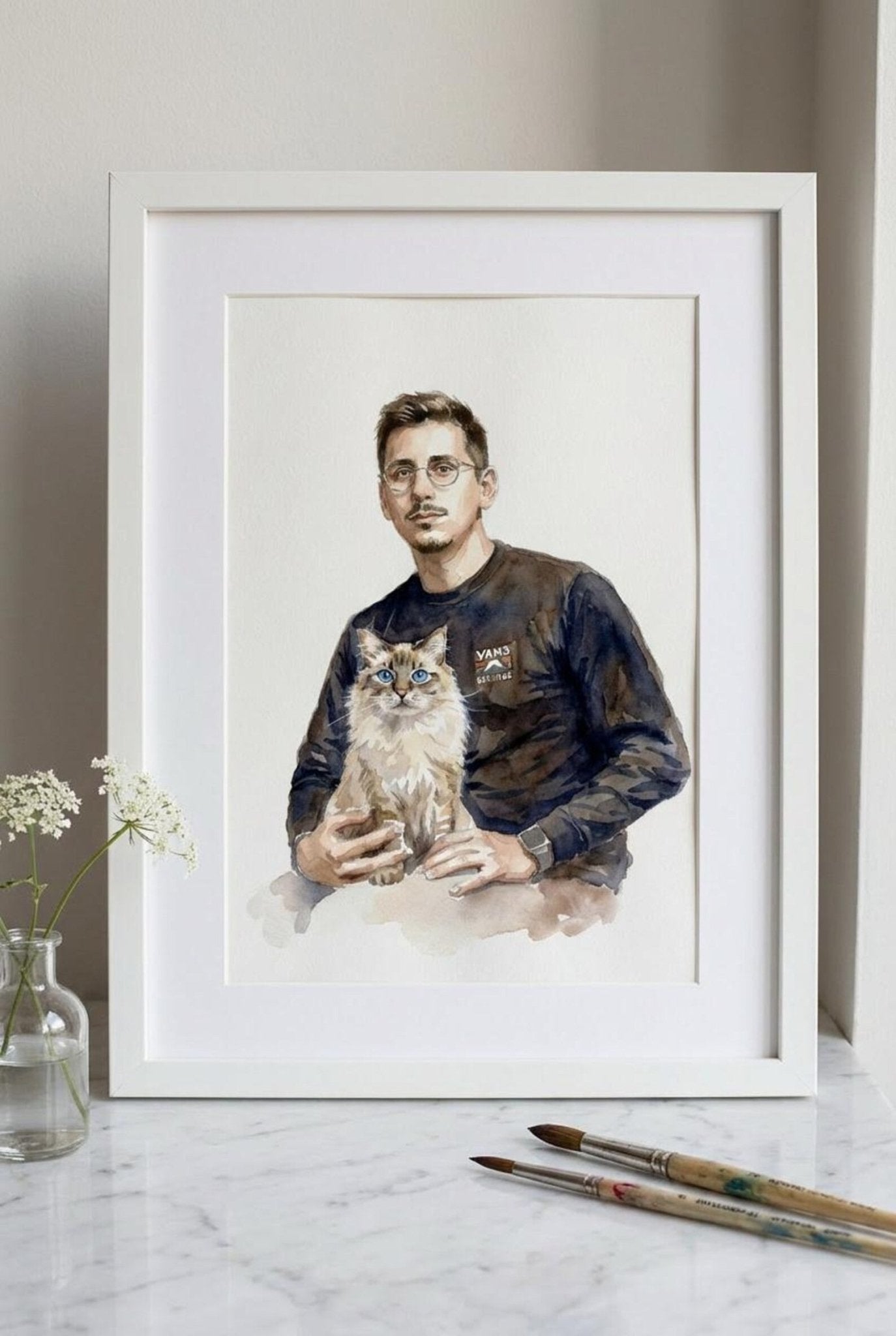 Custom Pet & Human Watercolor Painting | Watercolor Art by PaintMySoul