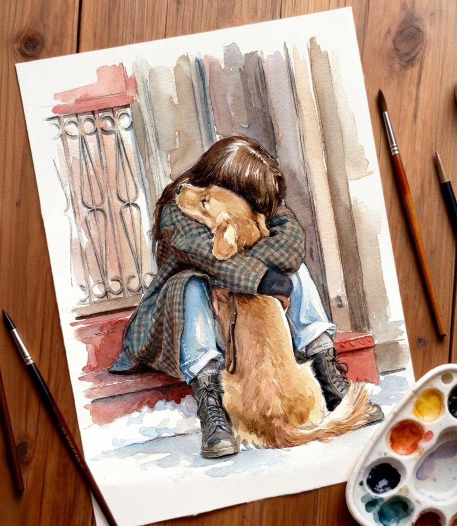 Custom Pet & Human Watercolor Painting | Watercolor Art by PaintMySoul