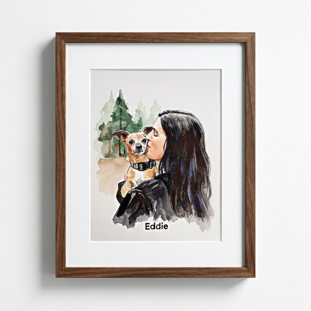 Custom Pet & Human Watercolor Painting | Watercolor Art by PaintMySoul