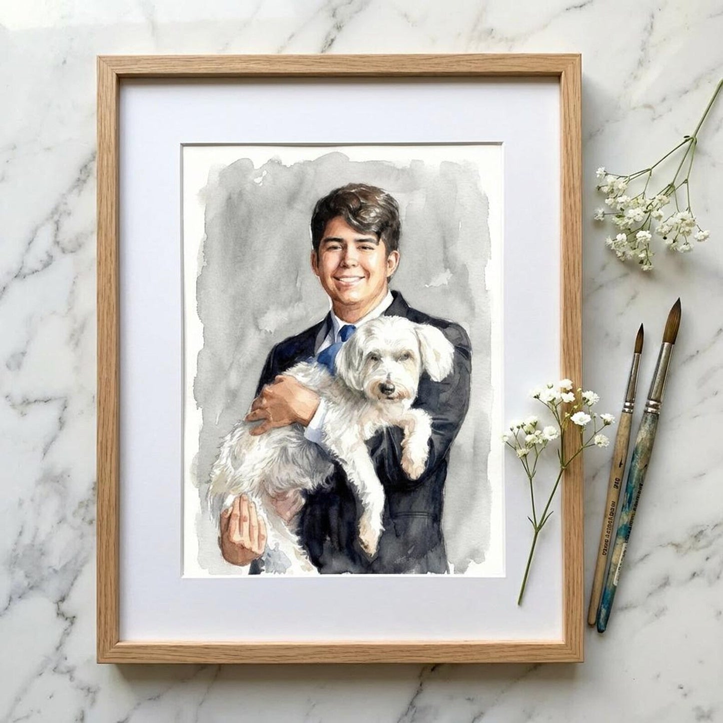 Custom Pet & Human Watercolor Painting | Watercolor Art by PaintMySoul