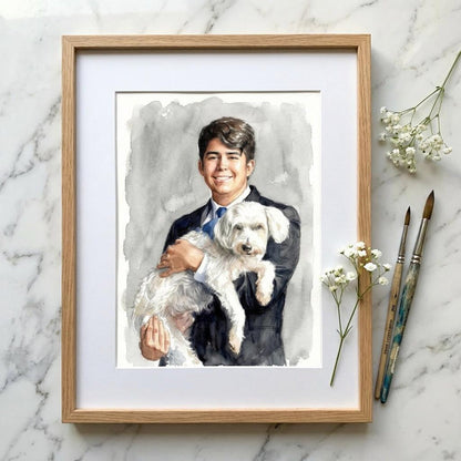 Custom Pet & Human Watercolor Painting | Watercolor Art by PaintMySoul