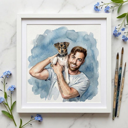 Custom Pet & Human Watercolor Painting | Watercolor Art by PaintMySoul