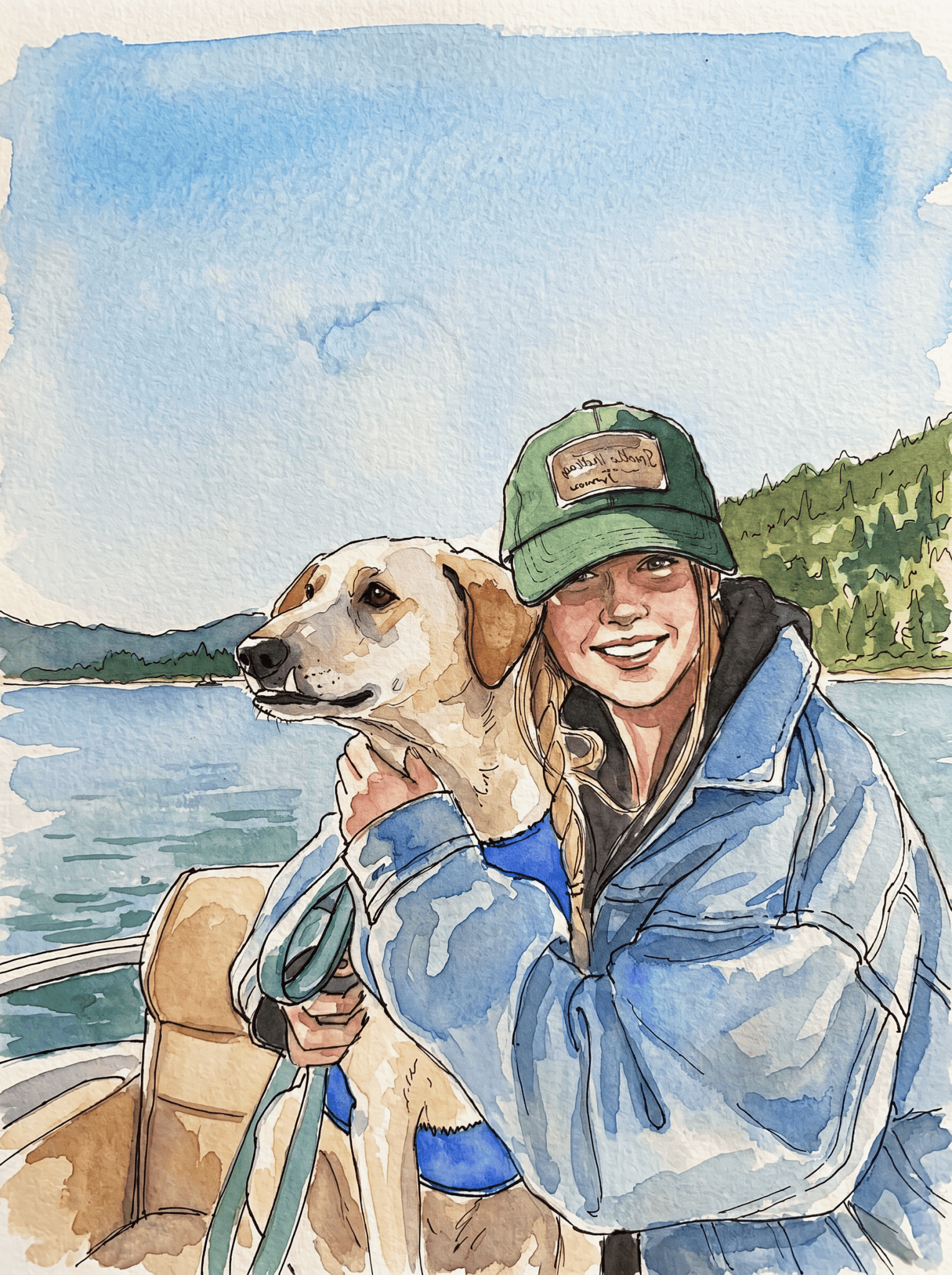 Custom Pet & Human Watercolor Portrait - Watercolor Art by PaintMySoul