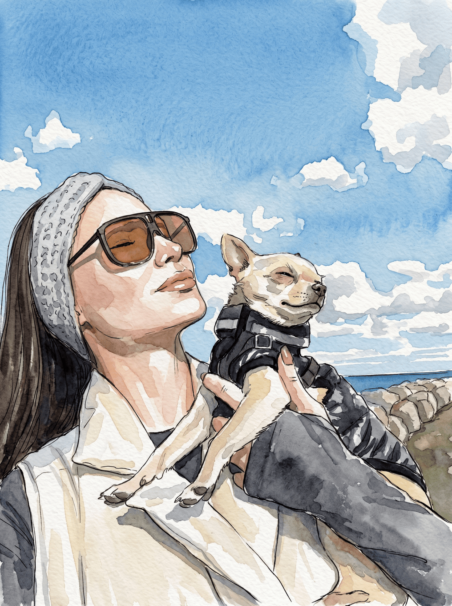 Custom Pet & Human Watercolor Portrait - Watercolor Art by PaintMySoul