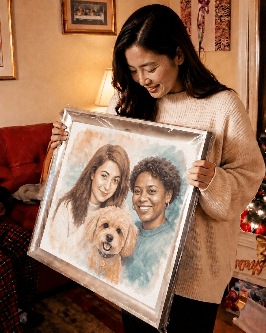 Custom Pet & Human Watercolor Portrait - Watercolor Art by PaintMySoul