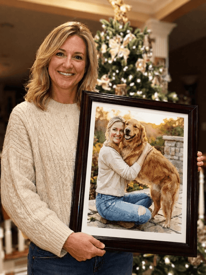 Custom Pet & Human Watercolor Portrait - Watercolor Art by PaintMySoul
