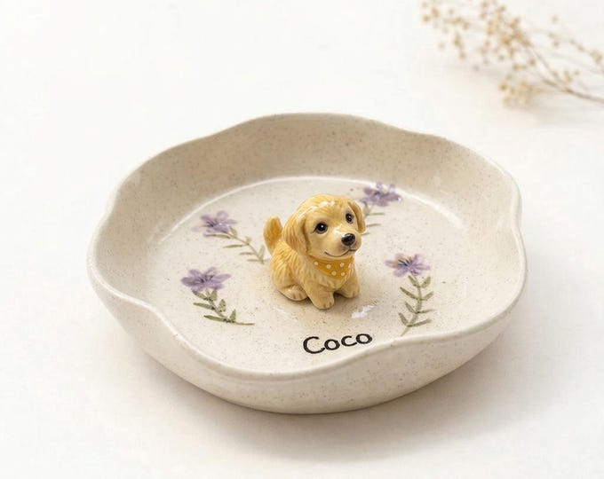 Custom Pet Jewelry Dish - Watercolor Art by PaintMySoul
