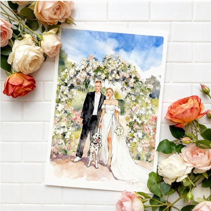 Custom Watercolor Couple Portrait - PaintMySoul