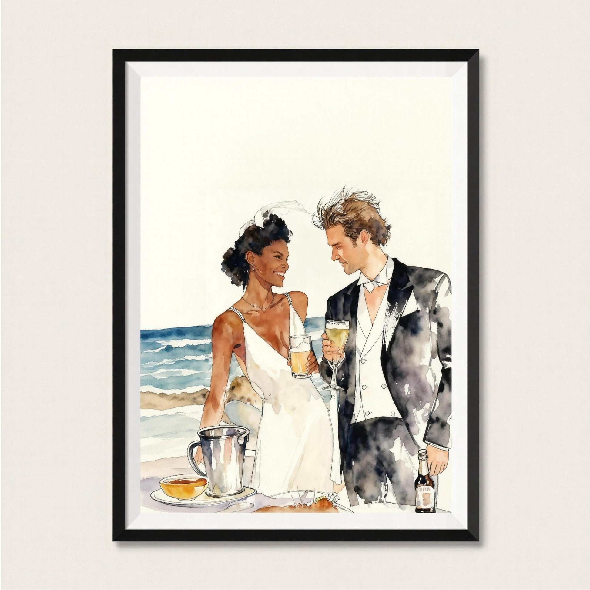Custom Watercolor Couple Portrait - PaintMySoul