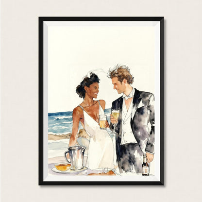 Custom Watercolor Couple Portrait - PaintMySoul