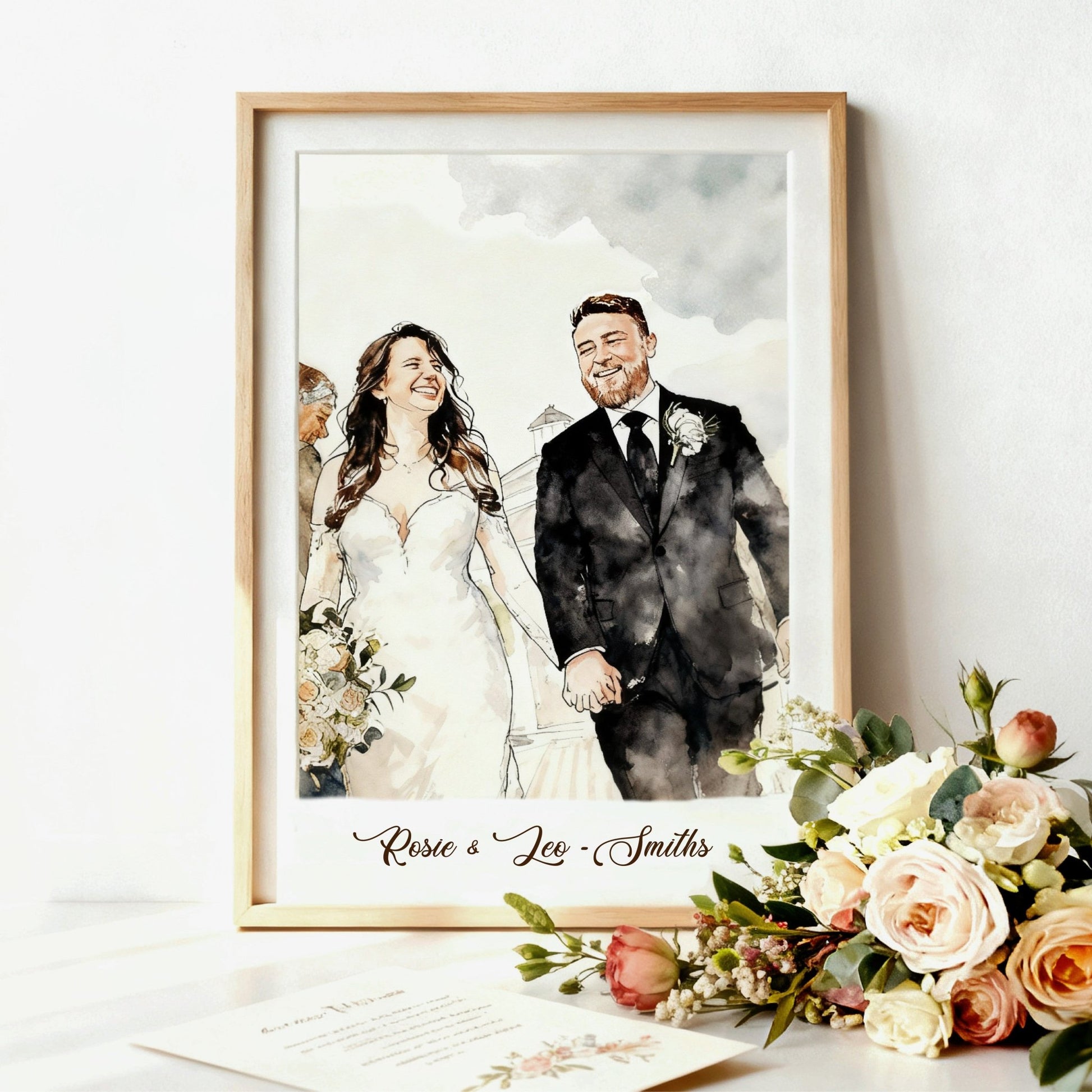 Custom Watercolor Couple Portrait - PaintMySoul