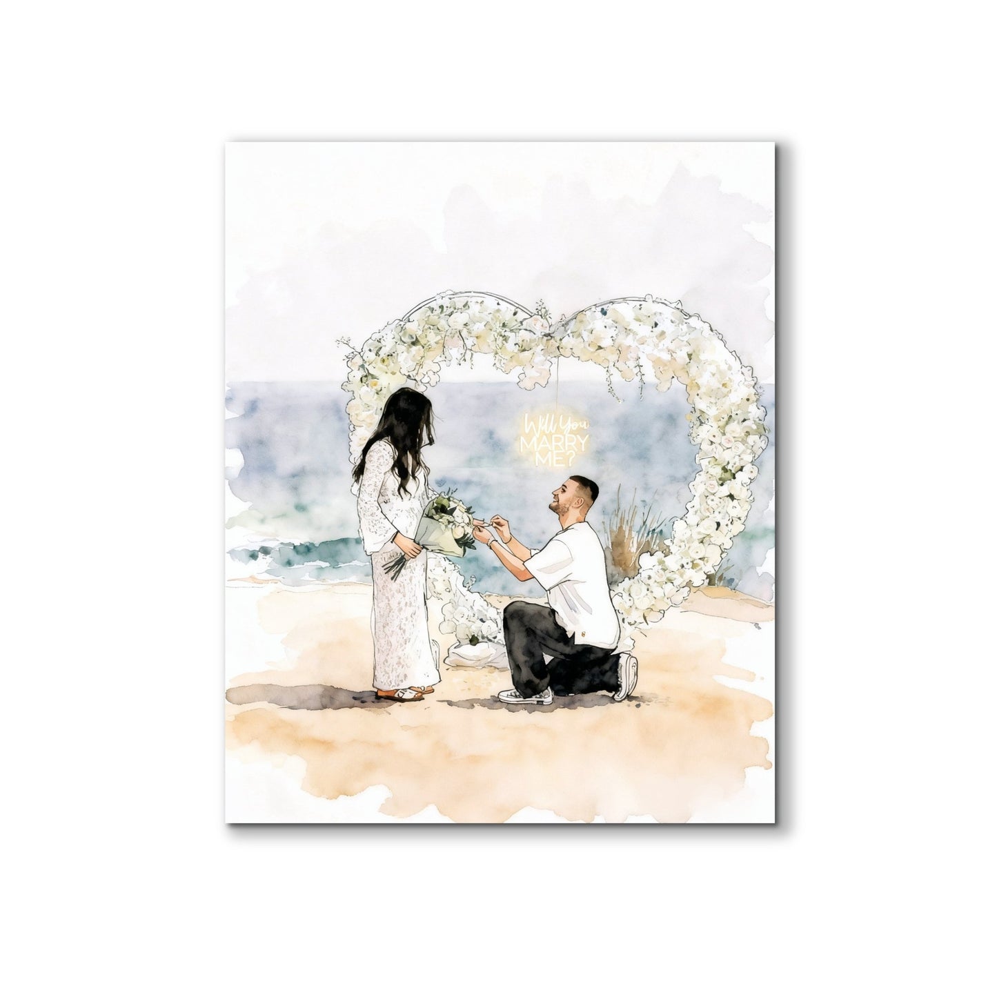 Custom Watercolor Couple Portrait - PaintMySoul