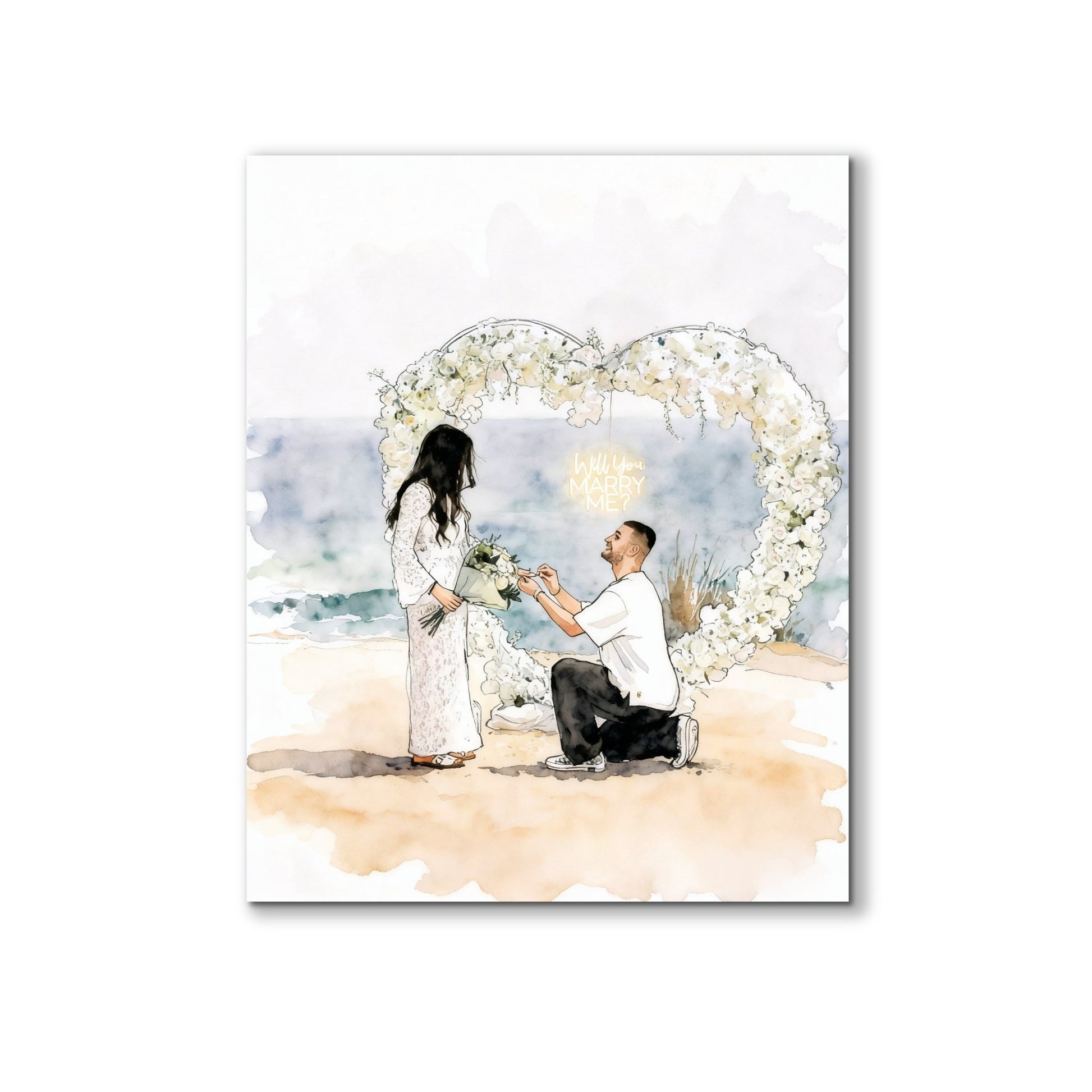 Custom Watercolor Couple Portrait - PaintMySoul