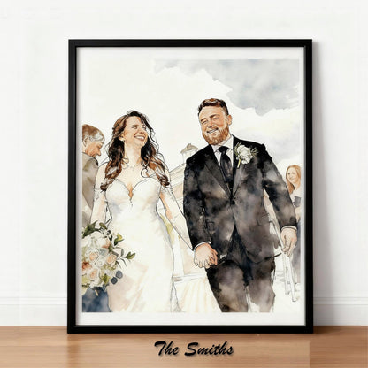 Custom Watercolor Couple Portrait - PaintMySoul
