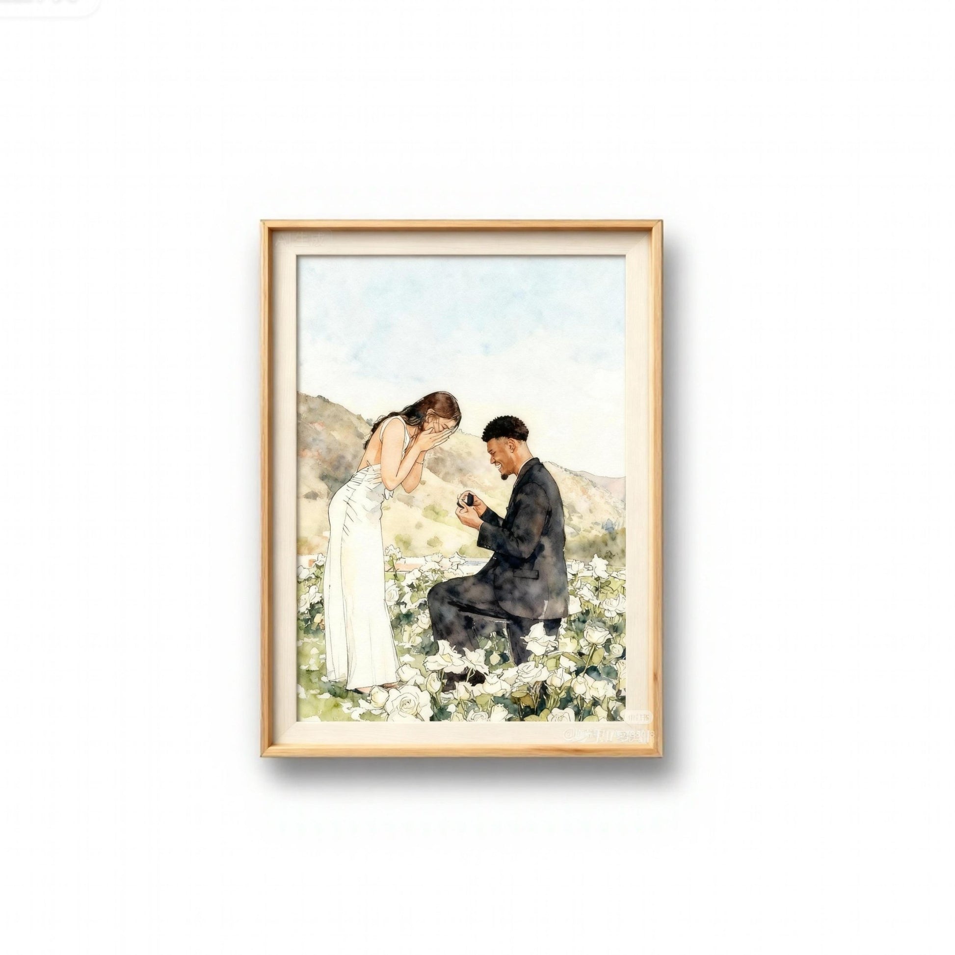 Custom Watercolor Couple Portrait - PaintMySoul