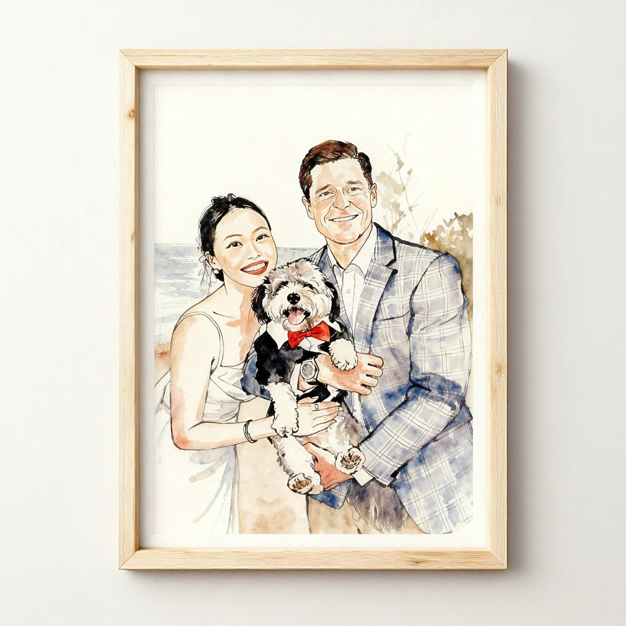 Custom Watercolor Couple Portrait - PaintMySoul