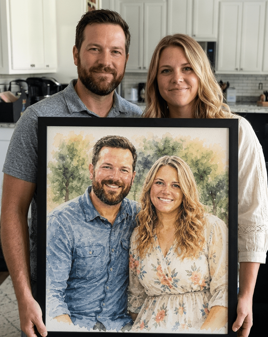 Custom Watercolor Couple Portrait - Watercolor Art by PaintMySoul