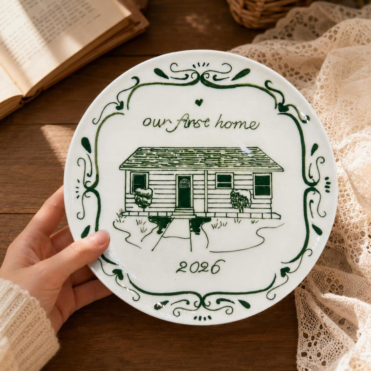 Custom Hand-Painted House Portrait Plate