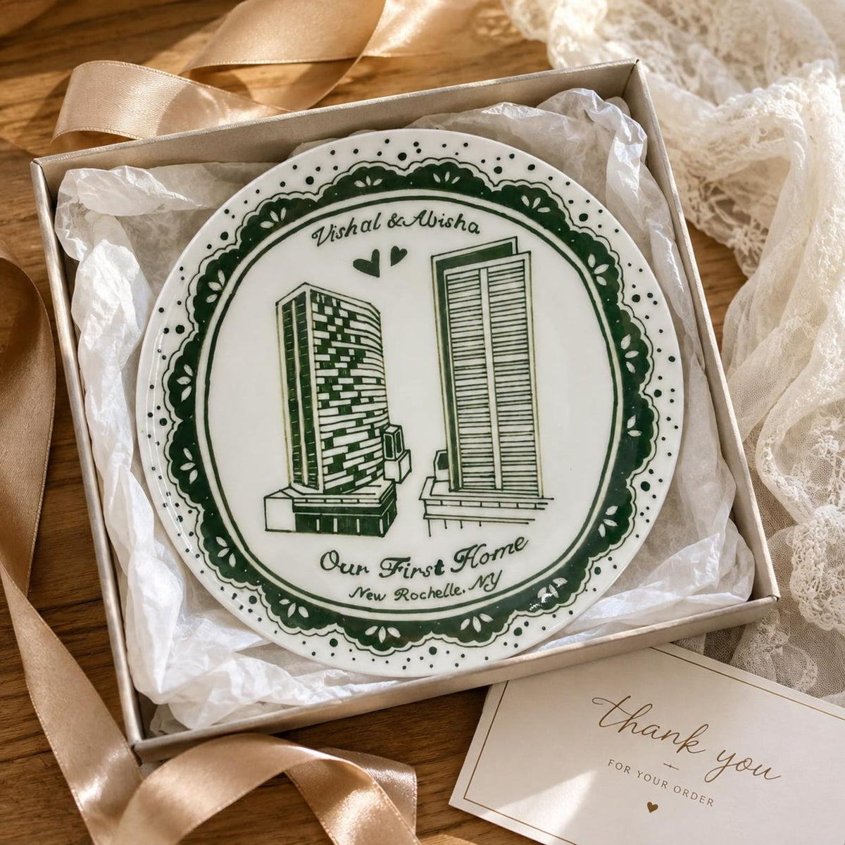 Custom Hand-Painted House Portrait Plate