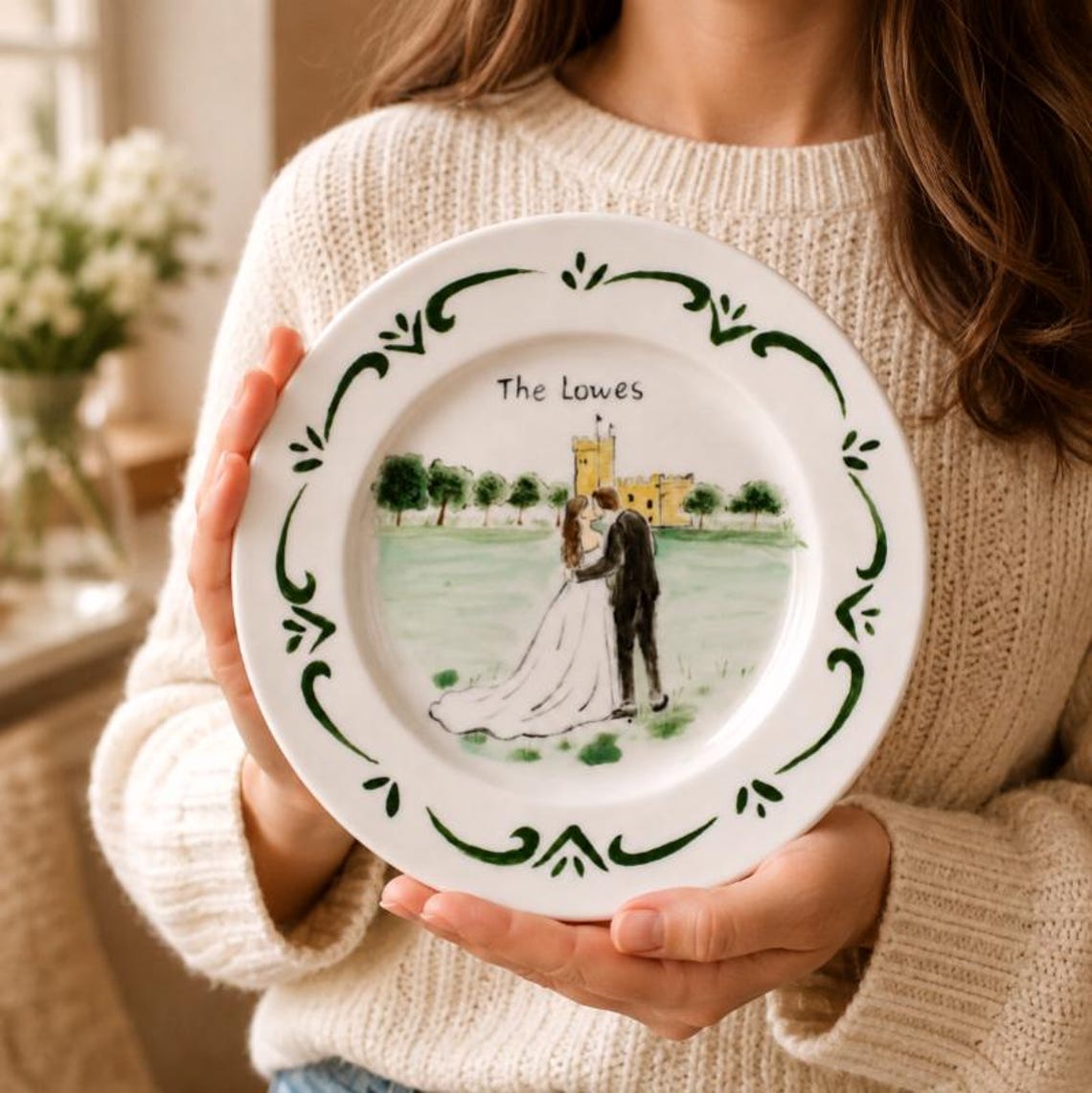 Custom Wedding Plate & Ring Dish Set