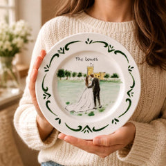 Custom Wedding Plate & Ring Dish Set