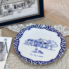 Custom Hand-Painted House Portrait Plate