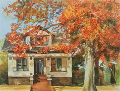Custom Hand-Painted Home & Family Watercolor Portrait