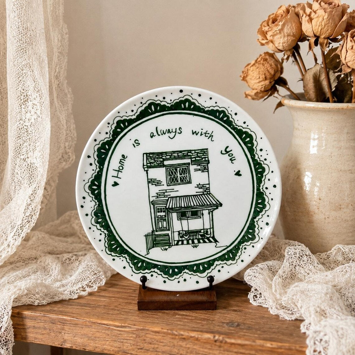 Custom Hand-Painted House Portrait Plate