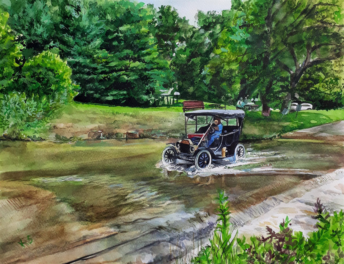 Landscape watercolor keepsake