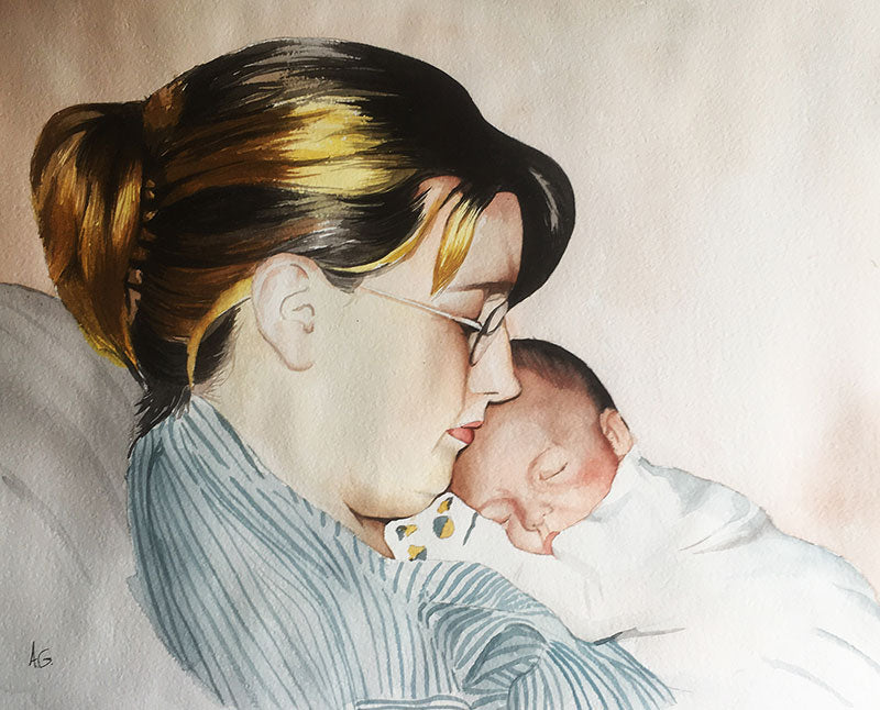 Family bond watercolor keepsake