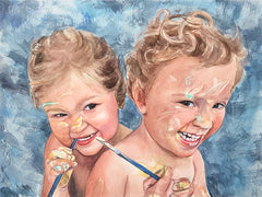 Personalized watercolor child artwork