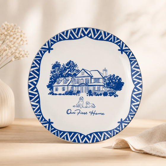House portrait plate border style a