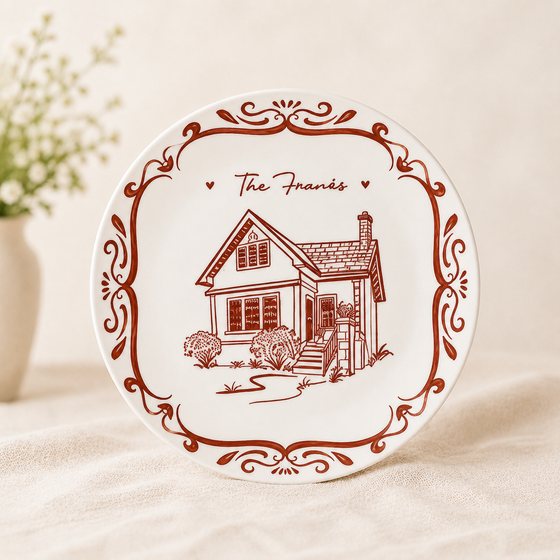 House portrait plate border style b
