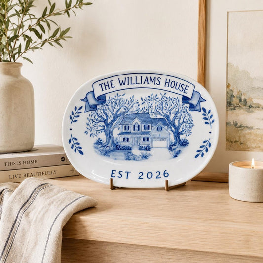 100% Hand Painted House Plate