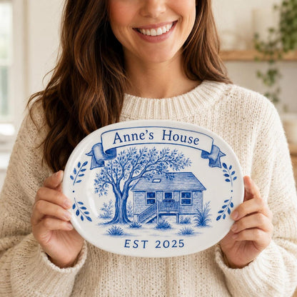 100% Hand Painted House Plate