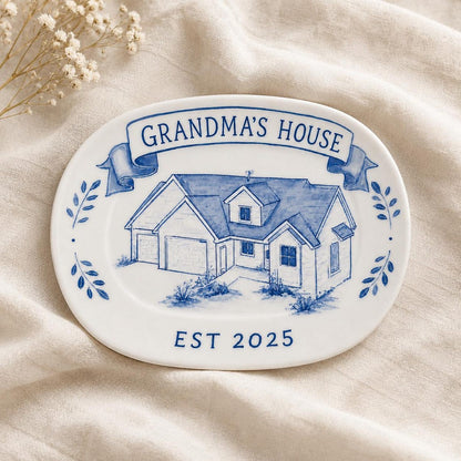100% Hand Painted House Plate