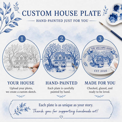 100% Hand Painted House Plate