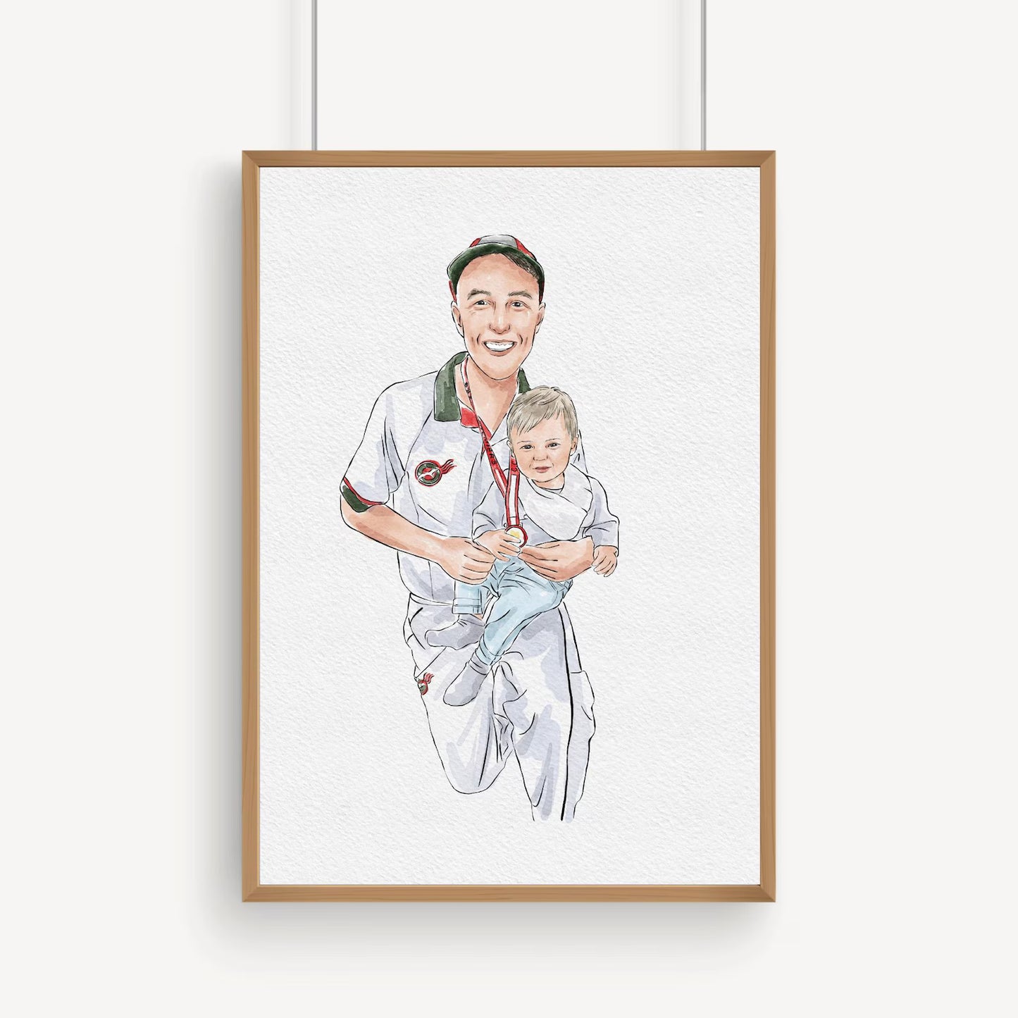 Custom Hand Painted Watercolor Portrait for Dad | Father’s Day Gift
