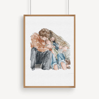 Custom Hand Painted Watercolor Portrait for Dad | Father’s Day Gift