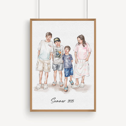 Custom Hand Painted Watercolor Portrait for Dad | Father’s Day Gift