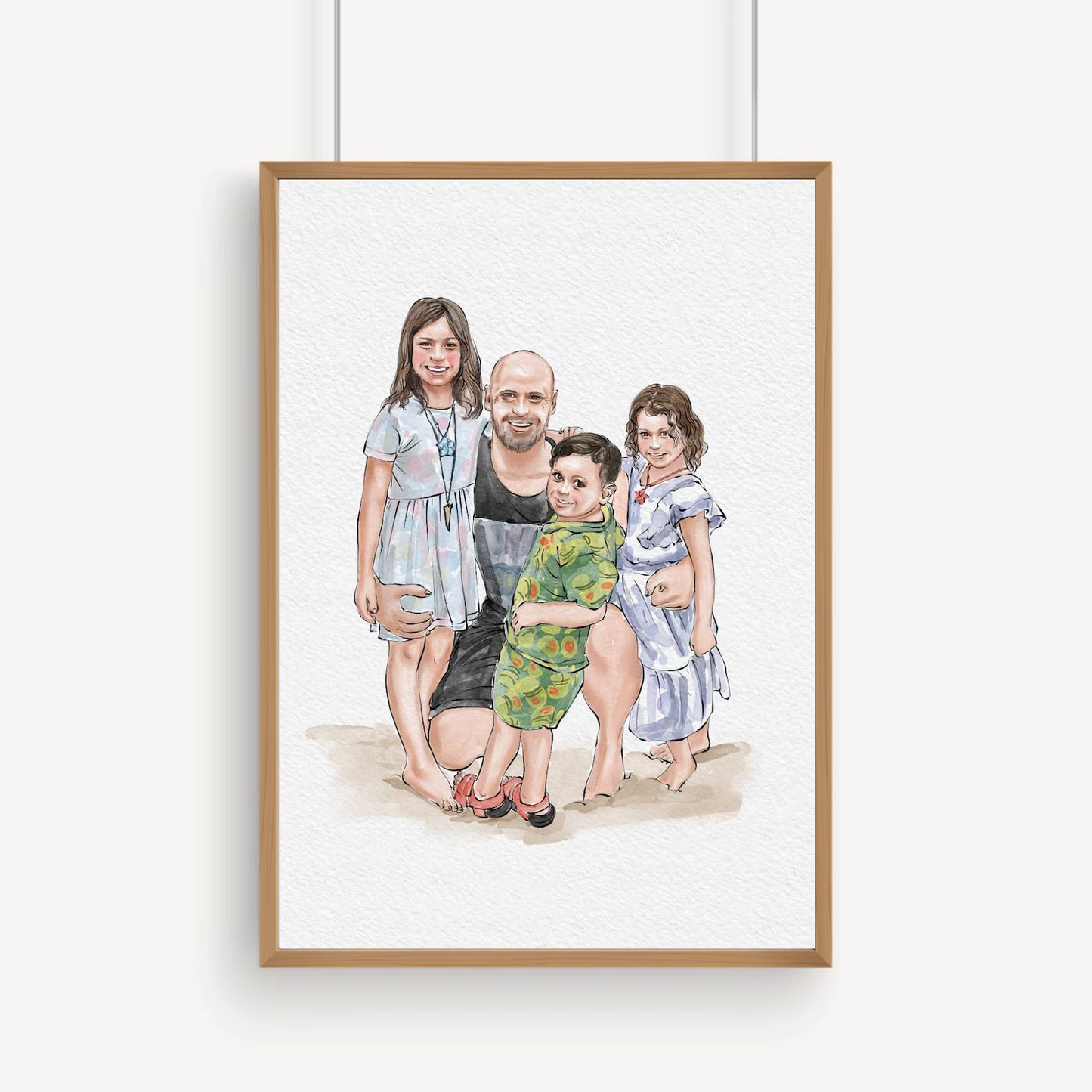 Custom Hand Painted Watercolor Portrait for Dad | Father’s Day Gift