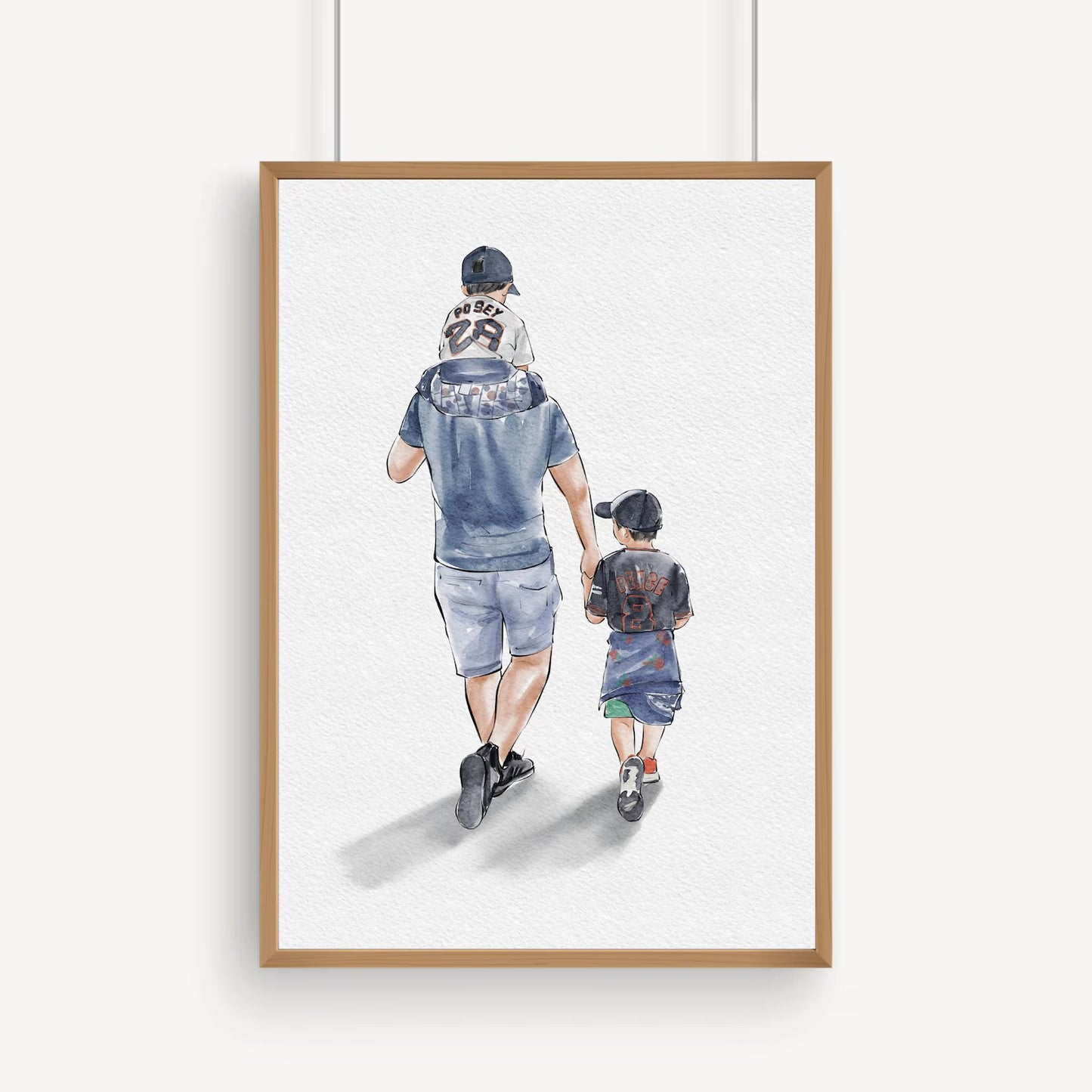 Custom Hand Painted Watercolor Portrait for Dad | Father’s Day Gift
